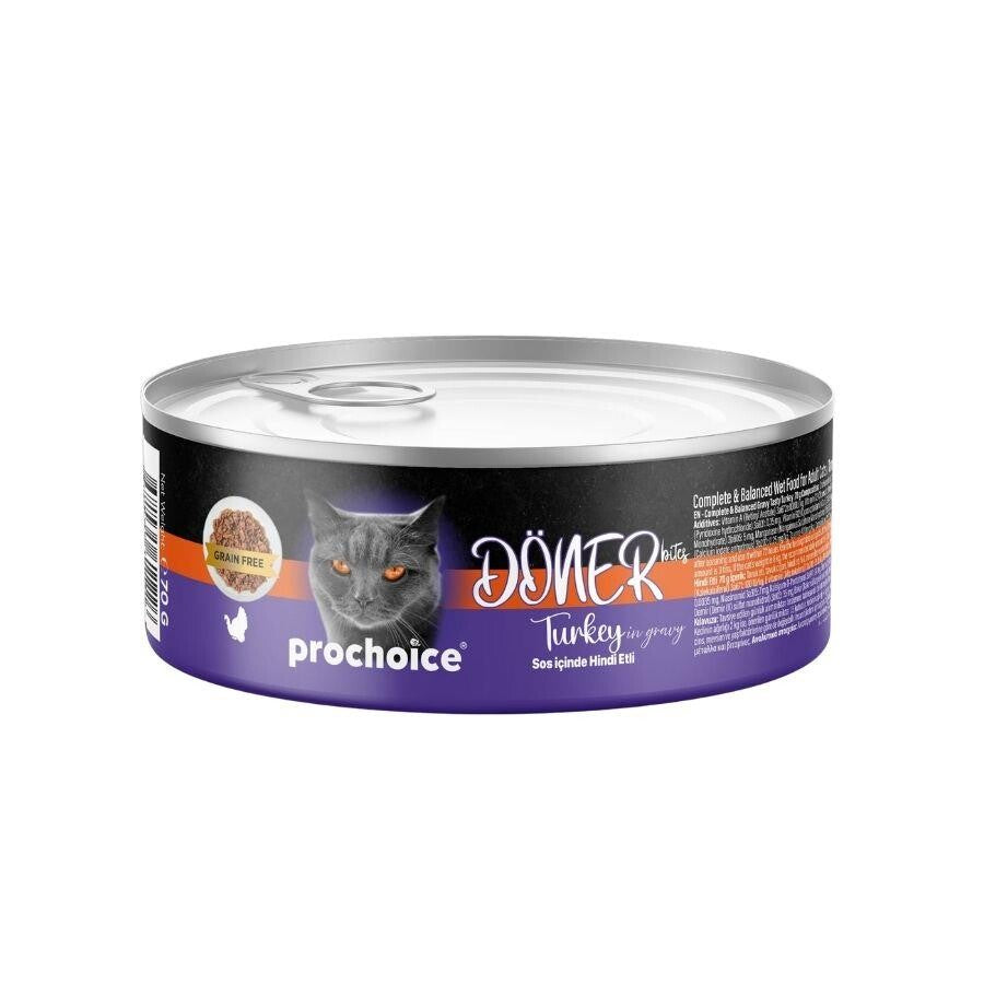 Prochoice Döner Bites Sos İçinde Hindi Etli Yetişkin Kedi Konservesi 70 GR | SRC: Barcode: 8681465611226
